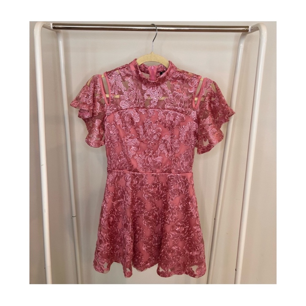 Miss Behave Pink Dress w Roses